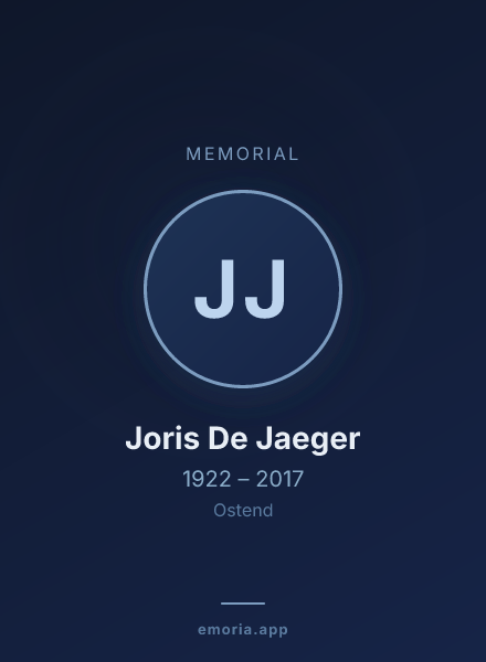 Memorial portrait of Joris De Jaeger