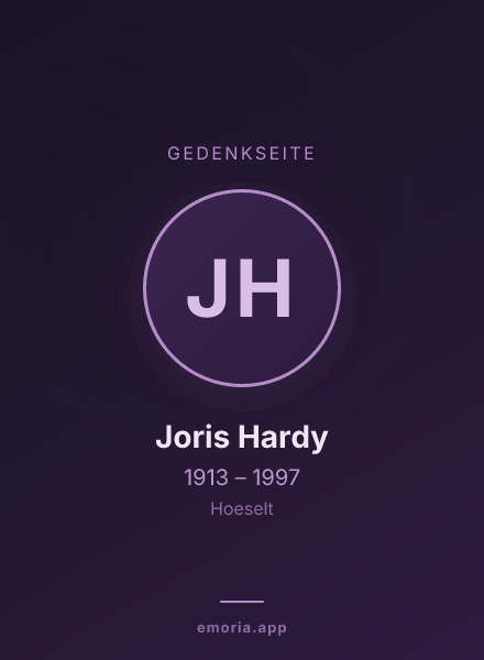 Gedenkportrait von Joris Hardy