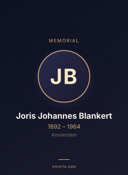 Memorial portrait of Joris Johannes Blankert