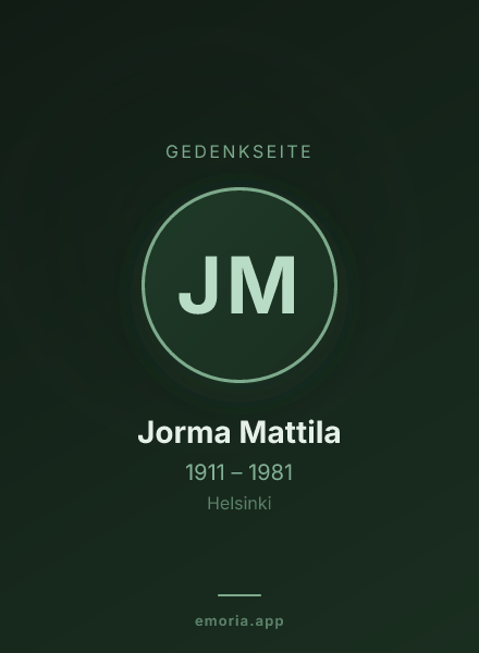 Gedenkportrait von Jorma Mattila