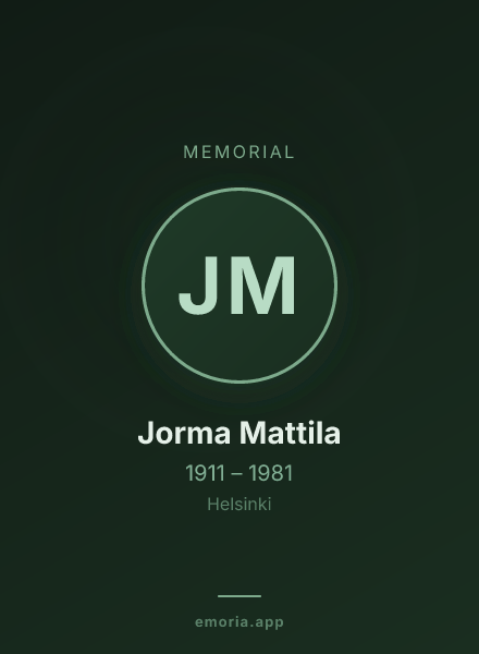 Memorial portrait of Jorma Mattila