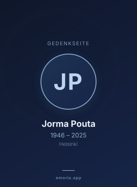 Gedenkportrait von Jorma Pouta