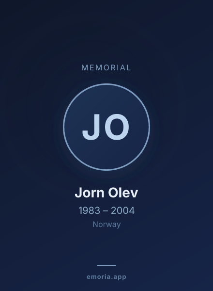 Memorial portrait of Jorn Olev