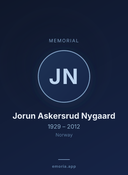 Memorial portrait of Jorun Askersrud Nygaard