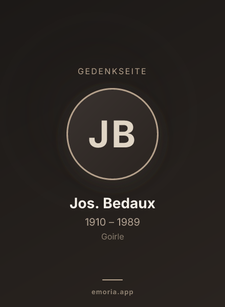 Gedenkportrait von Jos. Bedaux