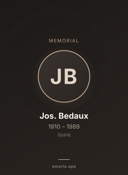 Memorial portrait of Jos. Bedaux