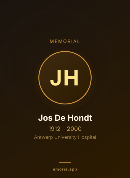 Memorial portrait of Jos De Hondt