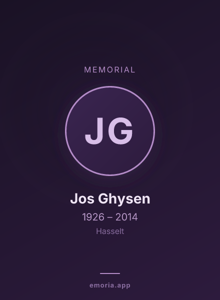 Memorial portrait of Jos Ghysen