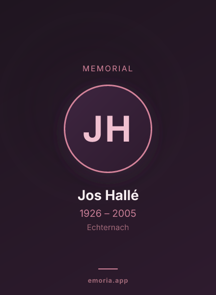 Memorial portrait of Jos Hallé