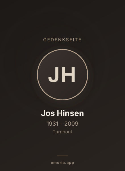 Gedenkportrait von Jos Hinsen