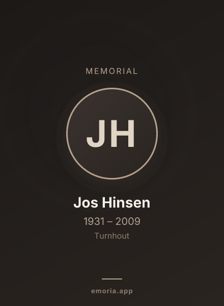 Memorial portrait of Jos Hinsen
