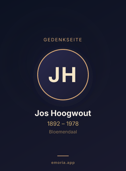 Gedenkportrait von Jos Hoogwout