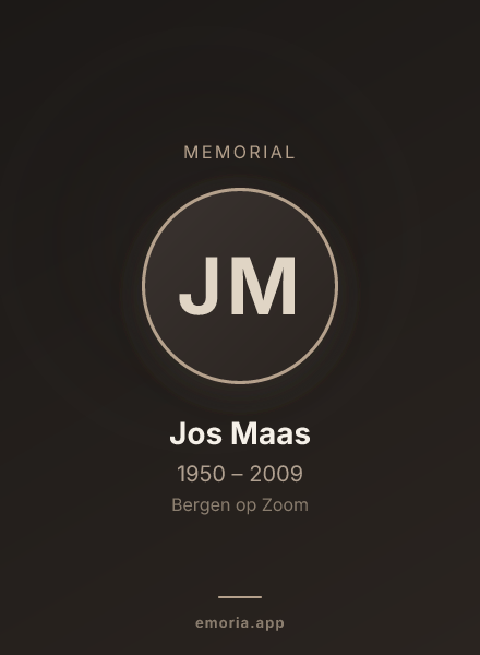 Memorial portrait of Jos Maas