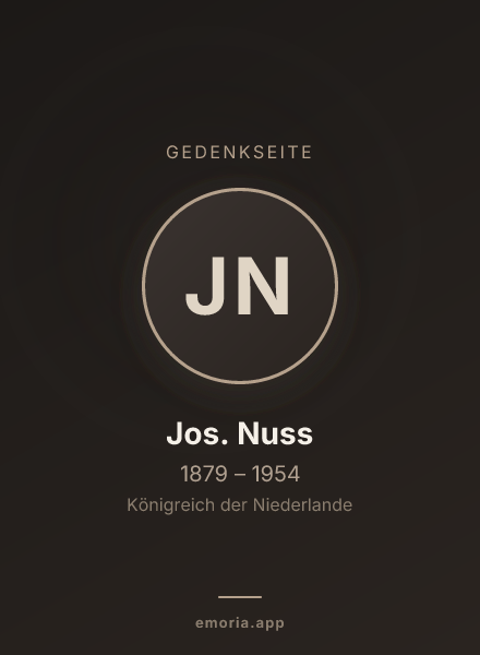 Gedenkportrait von Jos. Nuss