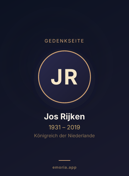 Gedenkportrait von Jos Rijken
