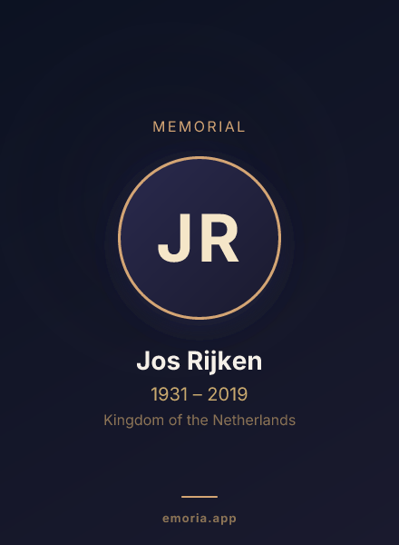 Memorial portrait of Jos Rijken