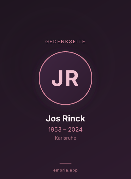 Gedenkportrait von Jos Rinck