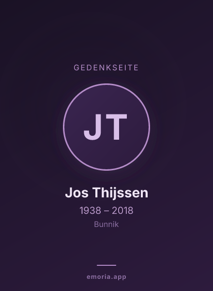 Gedenkportrait von Jos Thijssen
