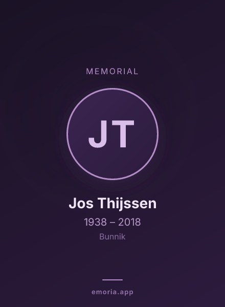 Memorial portrait of Jos Thijssen
