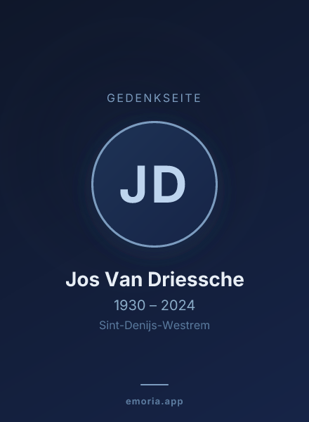 Gedenkportrait von Jos Van Driessche