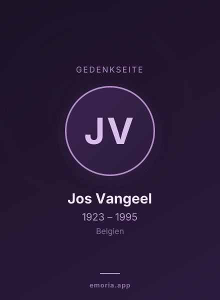 Gedenkportrait von Jos Vangeel
