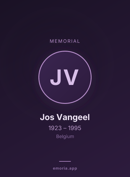 Memorial portrait of Jos Vangeel