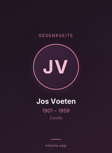 Gedenkportrait von Jos Voeten