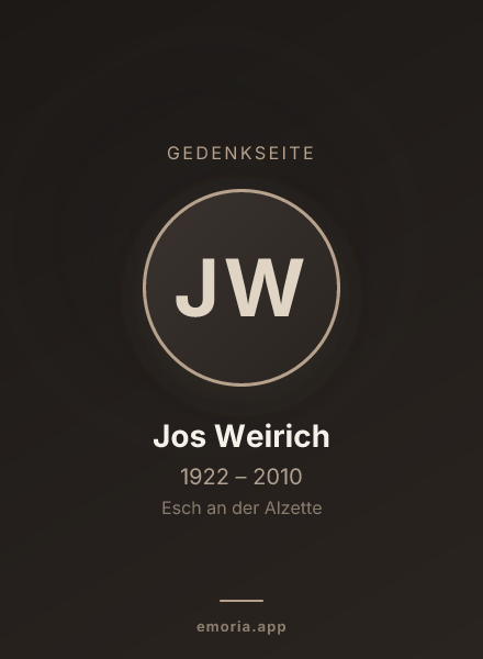 Gedenkportrait von Jos Weirich