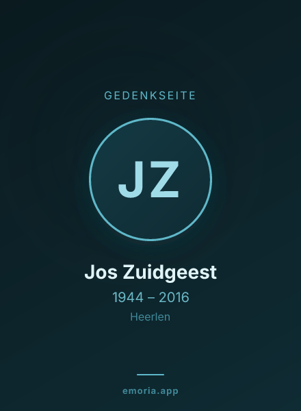 Gedenkportrait von Jos Zuidgeest