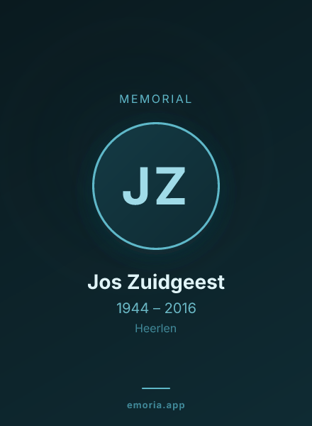 Memorial portrait of Jos Zuidgeest