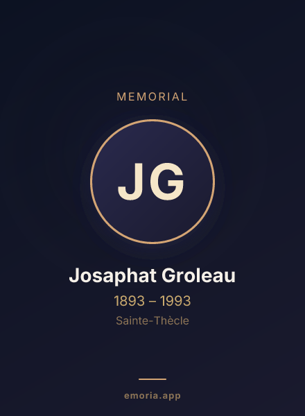 Memorial portrait of Josaphat Groleau