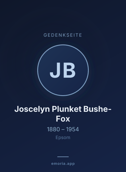 Gedenkportrait von Joscelyn Plunket Bushe-Fox
