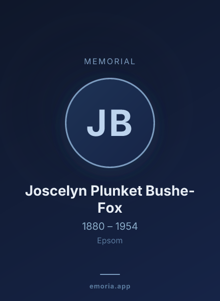 Memorial portrait of Joscelyn Plunket Bushe-Fox