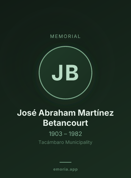 Memorial portrait of José Abraham Martínez Betancourt