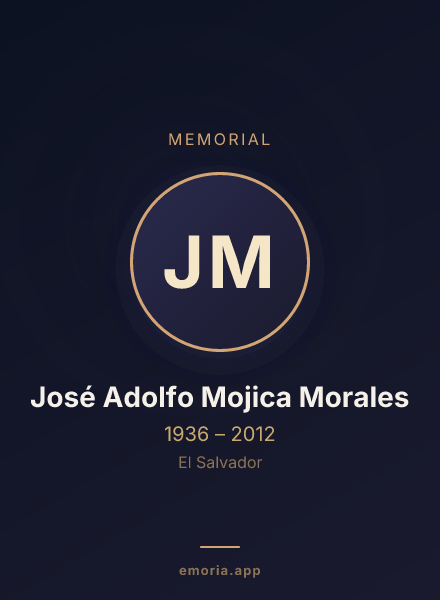 Memorial portrait of José Adolfo Mojica Morales