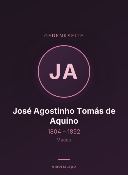 Gedenkportrait von José Agostinho Tomás de Aquino