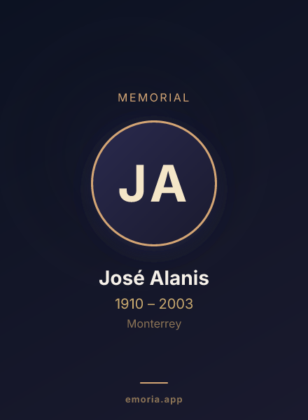Memorial portrait of José Alanis