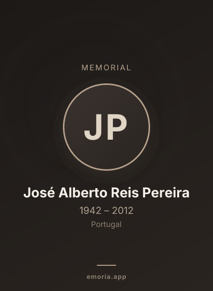Memorial portrait of José Alberto Reis Pereira
