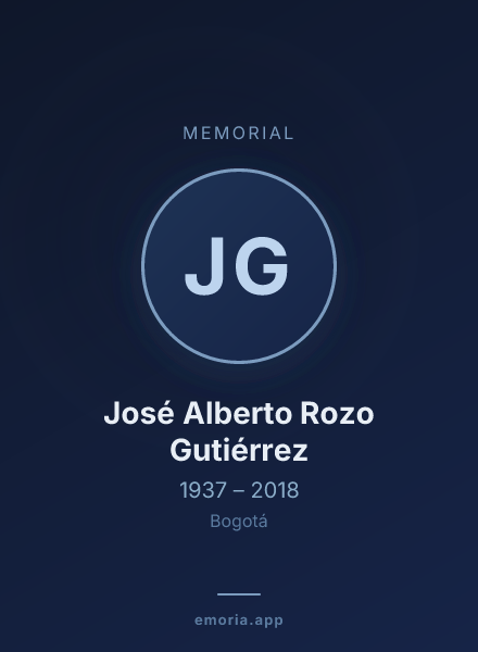 Memorial portrait of José Alberto Rozo Gutiérrez