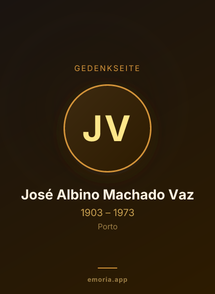 Gedenkportrait von José Albino Machado Vaz