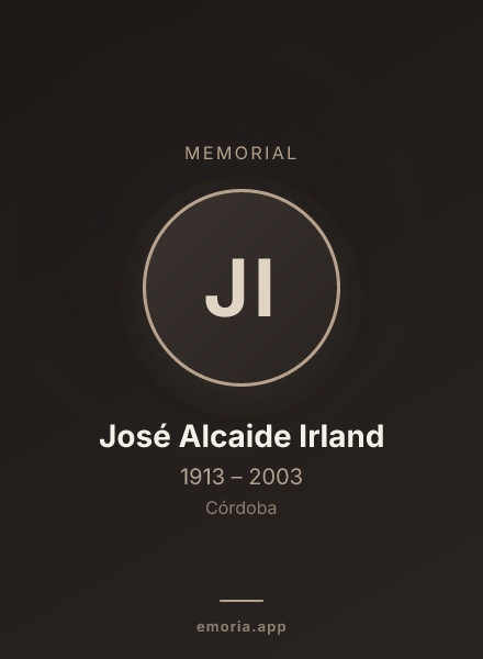 Memorial portrait of José Alcaide Irland