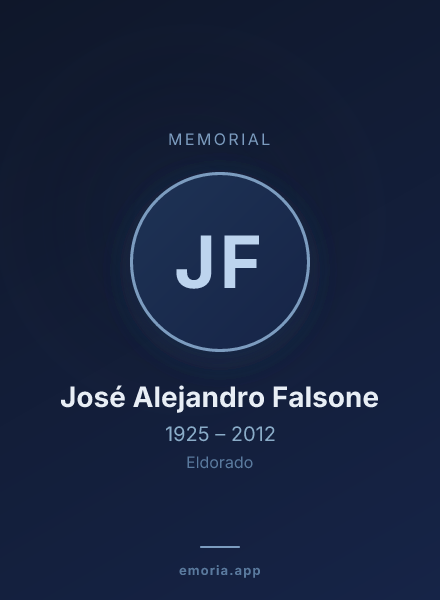Memorial portrait of José Alejandro Falsone