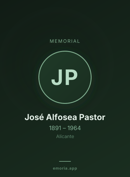 Memorial portrait of José Alfosea Pastor