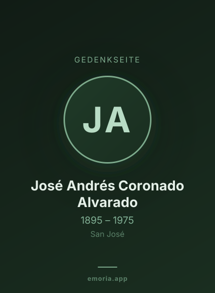 Gedenkportrait von José Andrés Coronado Alvarado