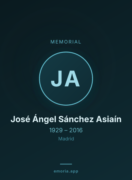 Memorial portrait of José Ángel Sánchez Asiaín