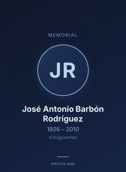 Memorial portrait of José Antonio Barbón Rodríguez