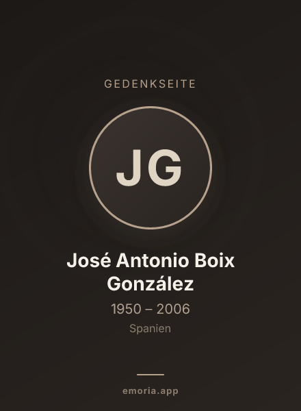 Gedenkportrait von José Antonio Boix González