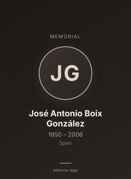 Memorial portrait of José Antonio Boix González