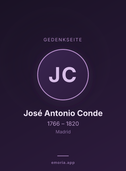 Gedenkportrait von José Antonio Conde