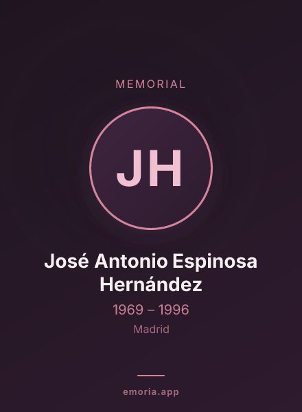 Memorial portrait of José Antonio Espinosa Hernández